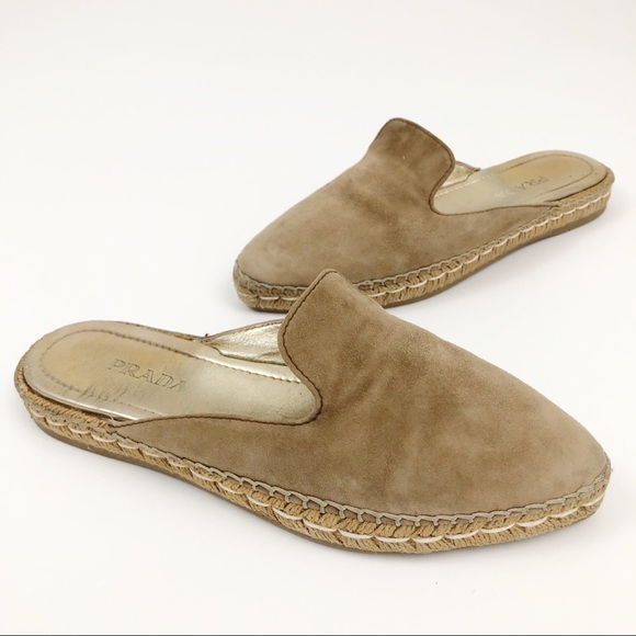 Prada Shoes - Prada Suede Espadrille Mules Pointy Toe shoes